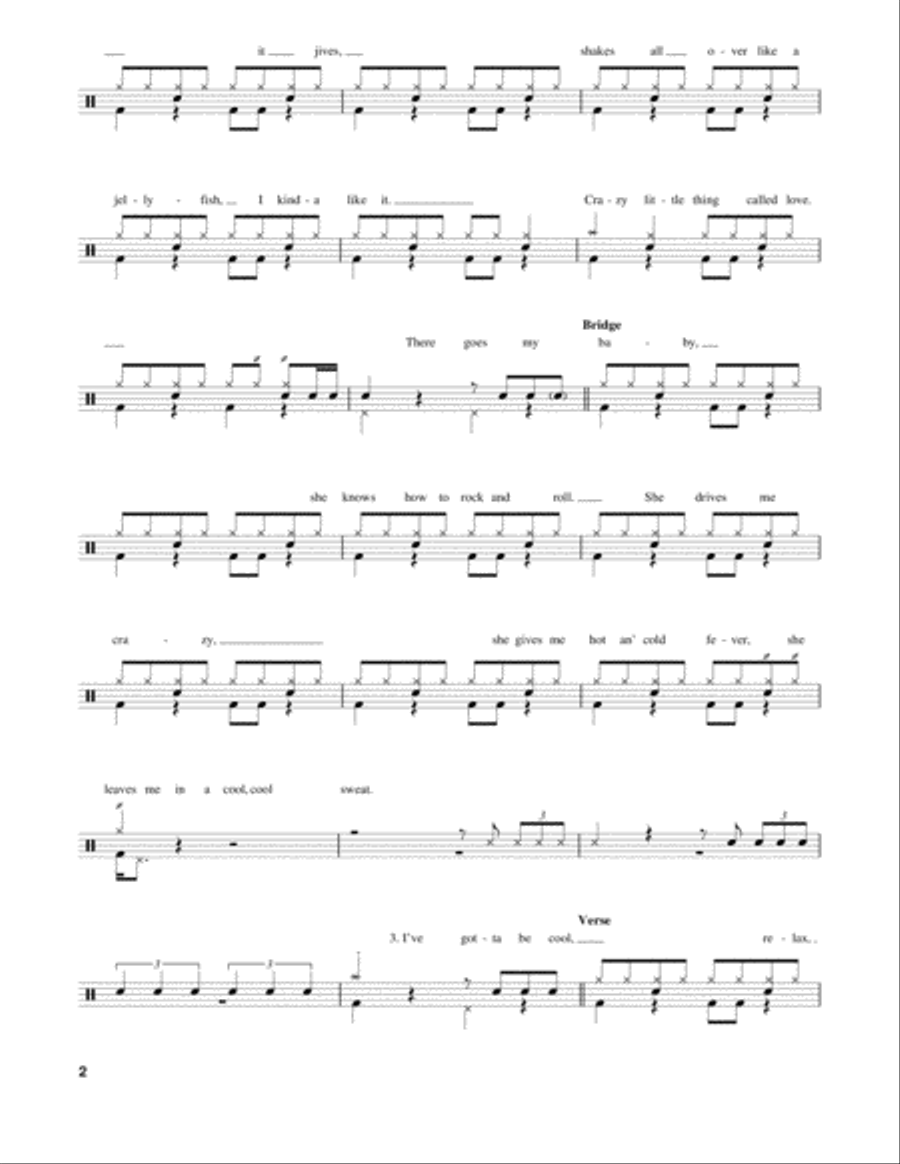 Crazy Little Thing Called Love Drum Set scores gallery preview page 2