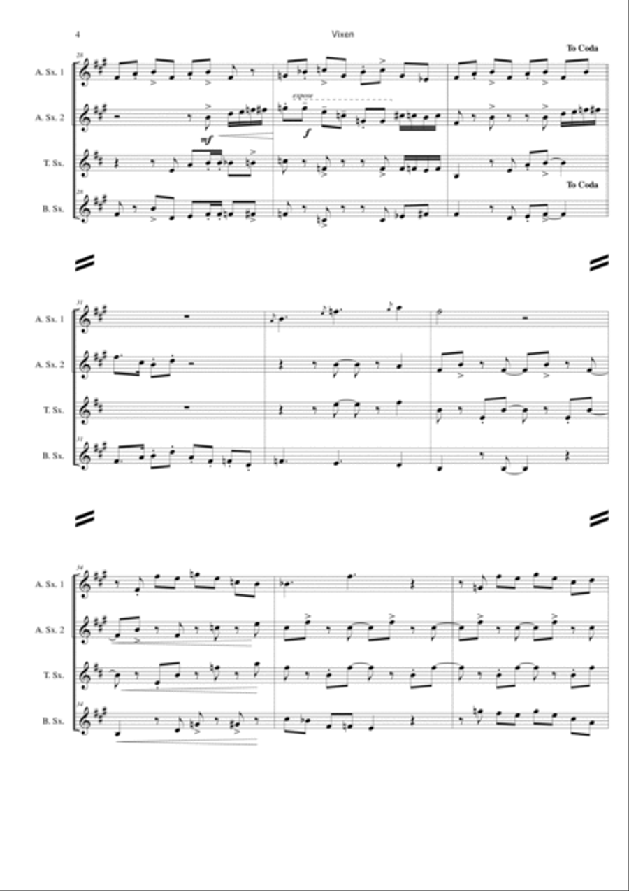 Vixen The Hipster Reindeer Tenor Saxophone scores gallery preview page 5
