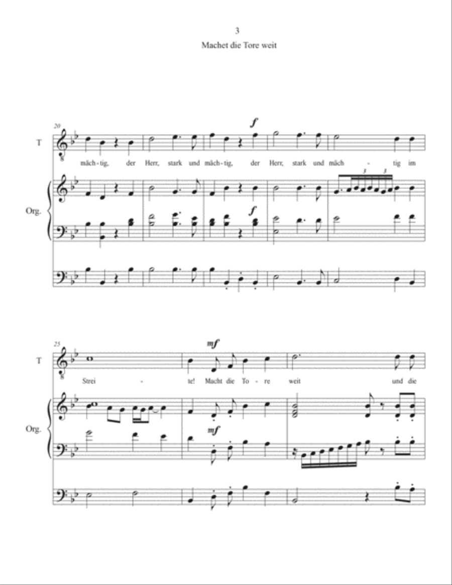 Machet die Tore weit Tenor Voice scores gallery preview page 3