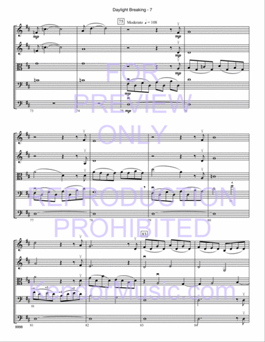 Daylight Breaking by Deborah Baker Monday String Orchestra - Sheet Music page 8