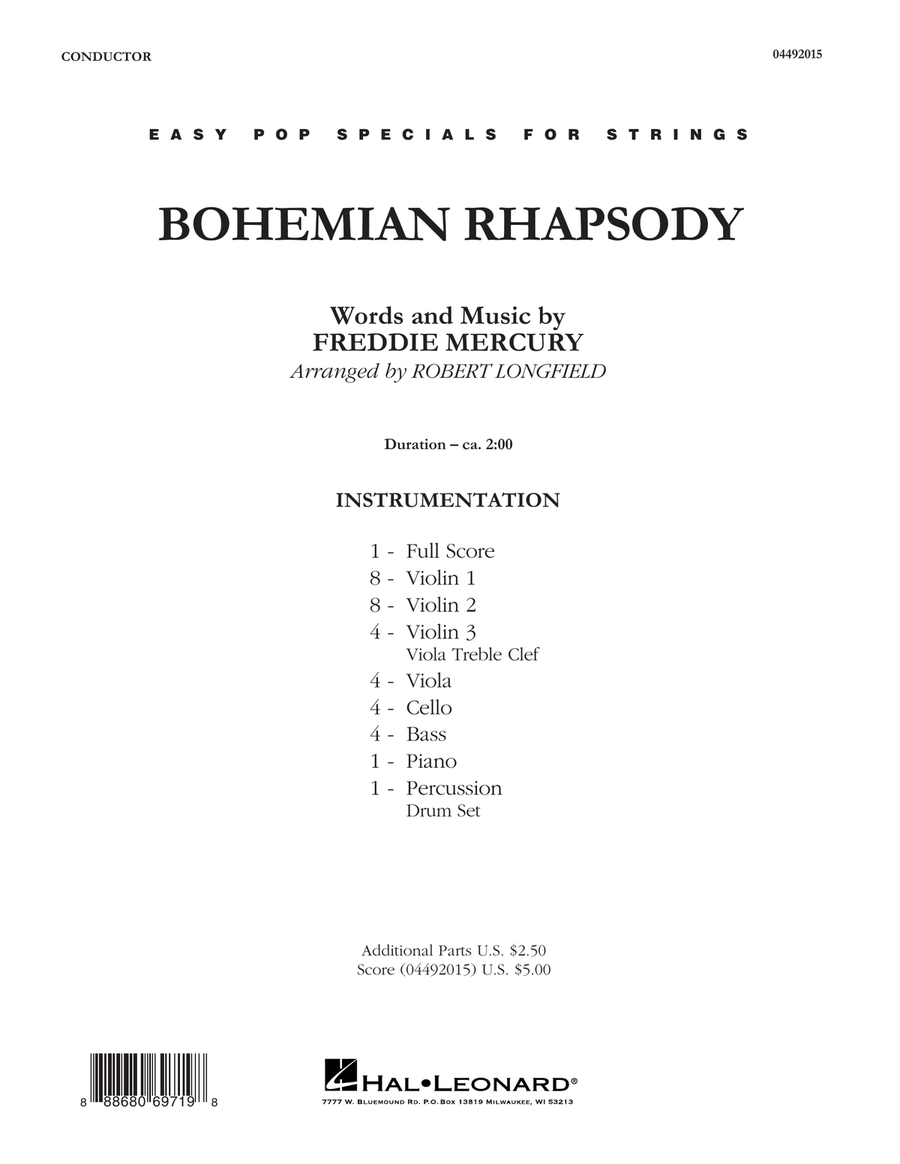 Bohemian Rhapsody - Conductor Score (Full Score) String Orchestra scores gallery preview page 1