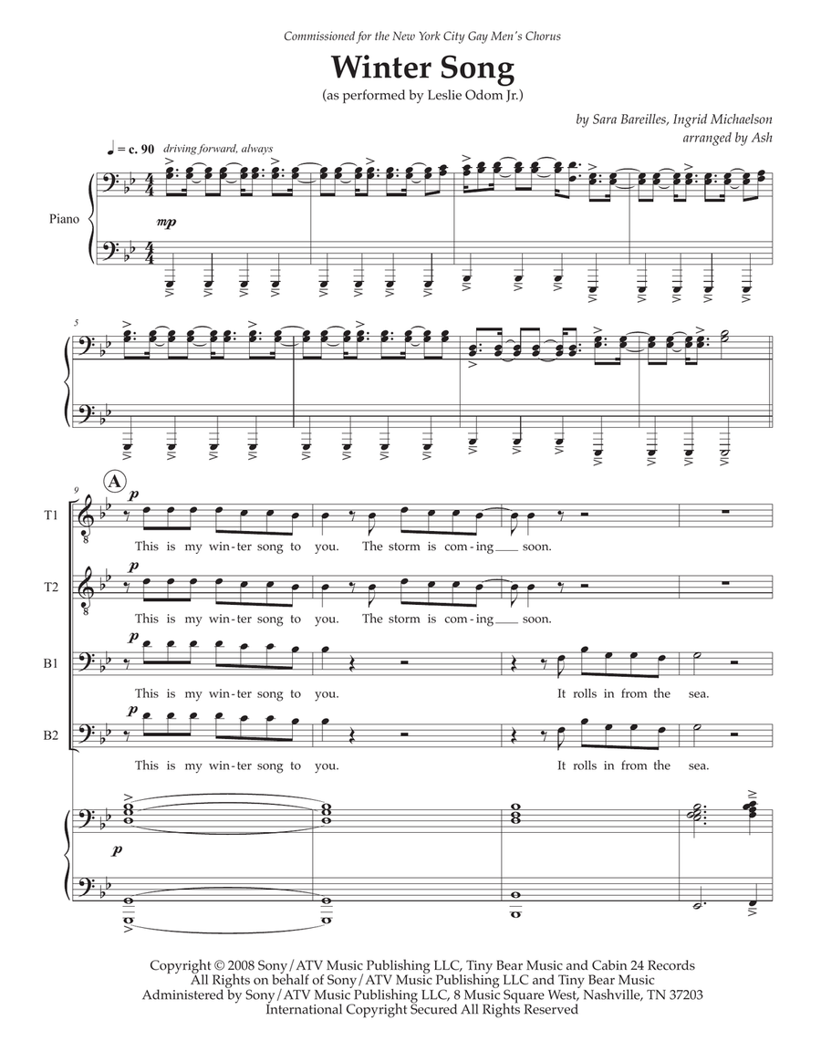 Winter Song TTBB scores gallery preview page 1