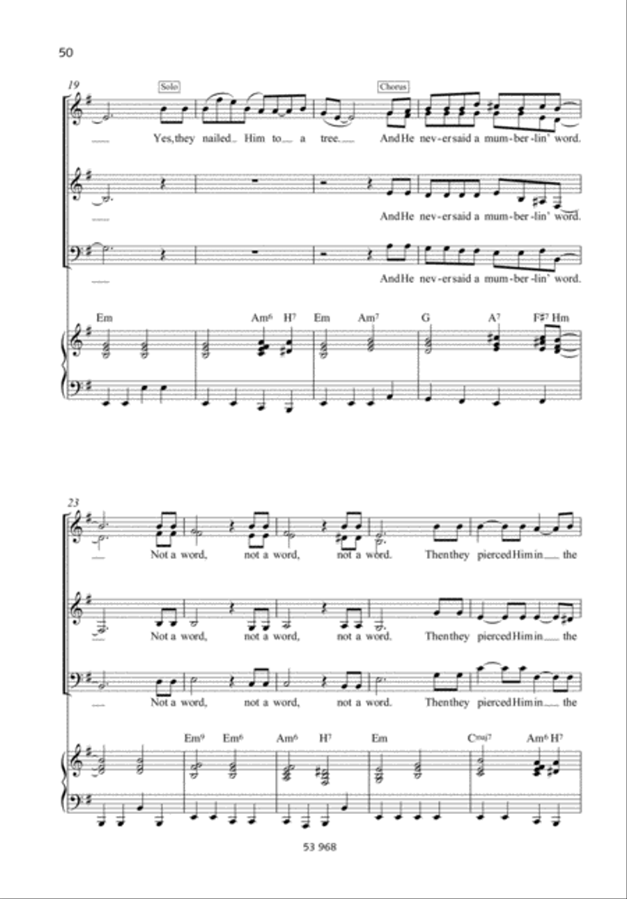He Never Said A Mumblin' Word 3-Part scores gallery preview page 3