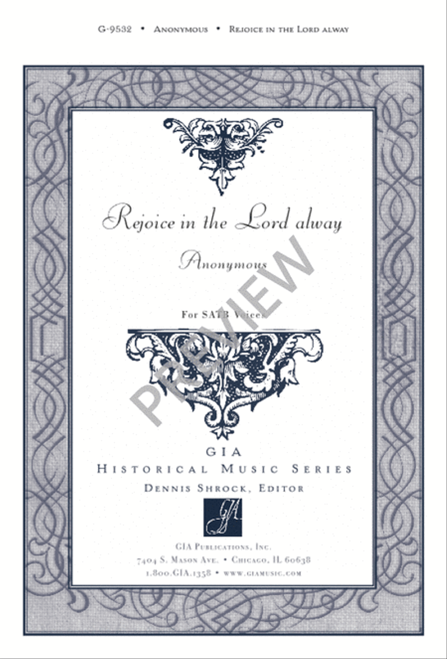 Rejoice in the Lord alway 4-Part scores gallery preview page 2