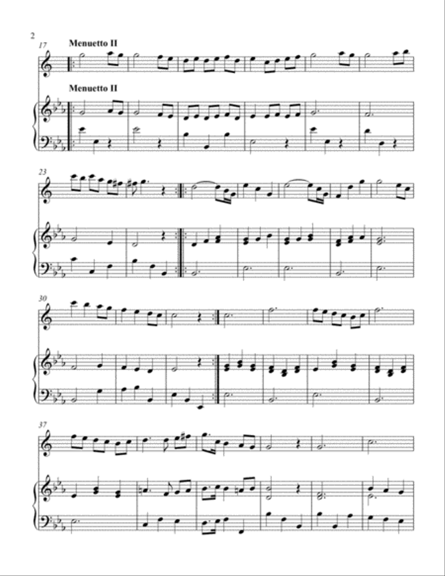 Two Menuettos from Iphegenia Alto Saxophone scores gallery preview page 2