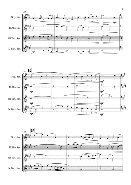 Harry Potter "Hogwart's Hymn" Saxophone Quartet (SATB) arr. Adrian Wagner image number null