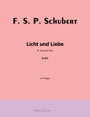 Book cover for Licht und Liebe, by Schubert, in F Major