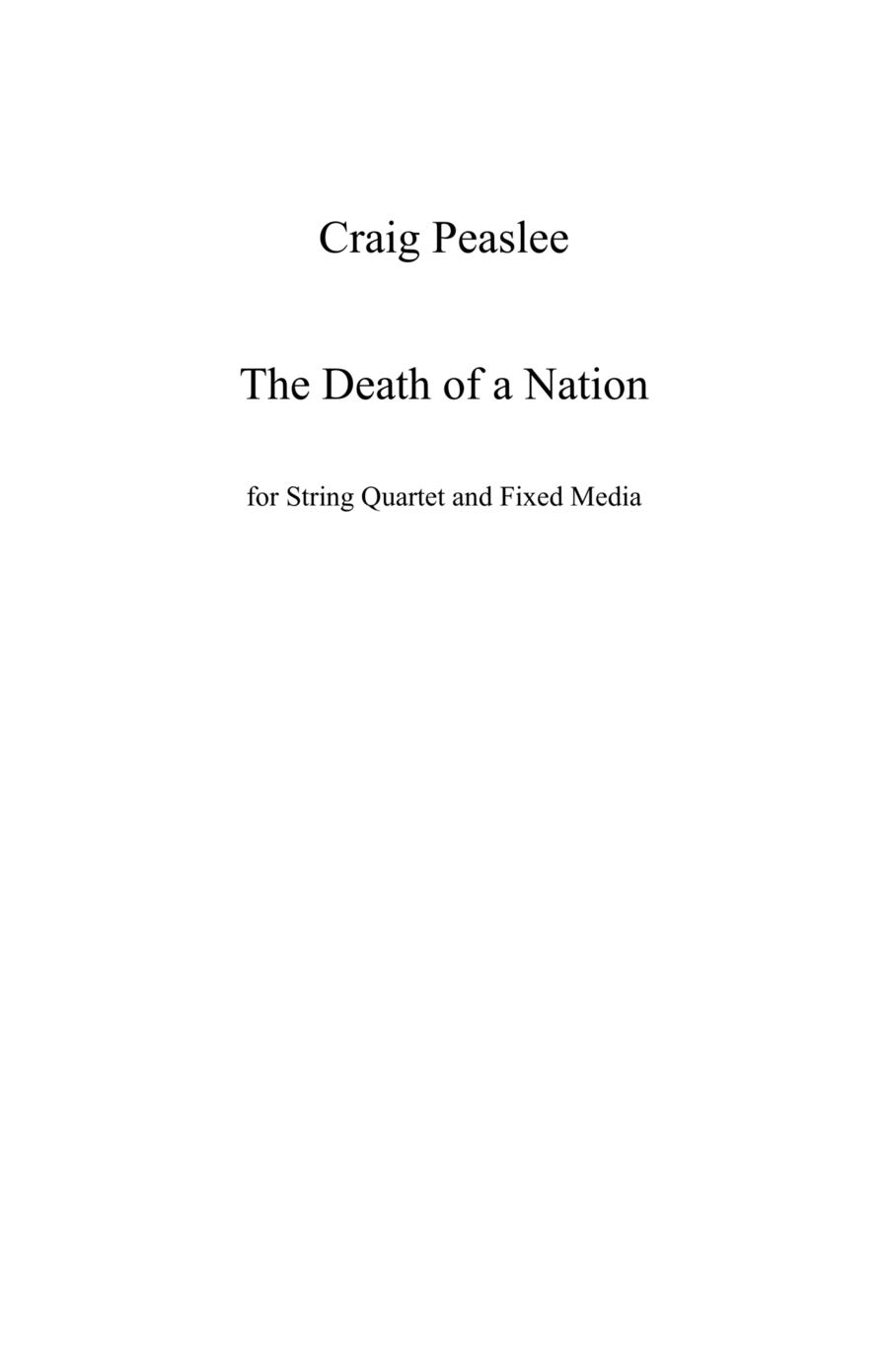 The Death of a Nation String Quartet scores gallery preview page 1