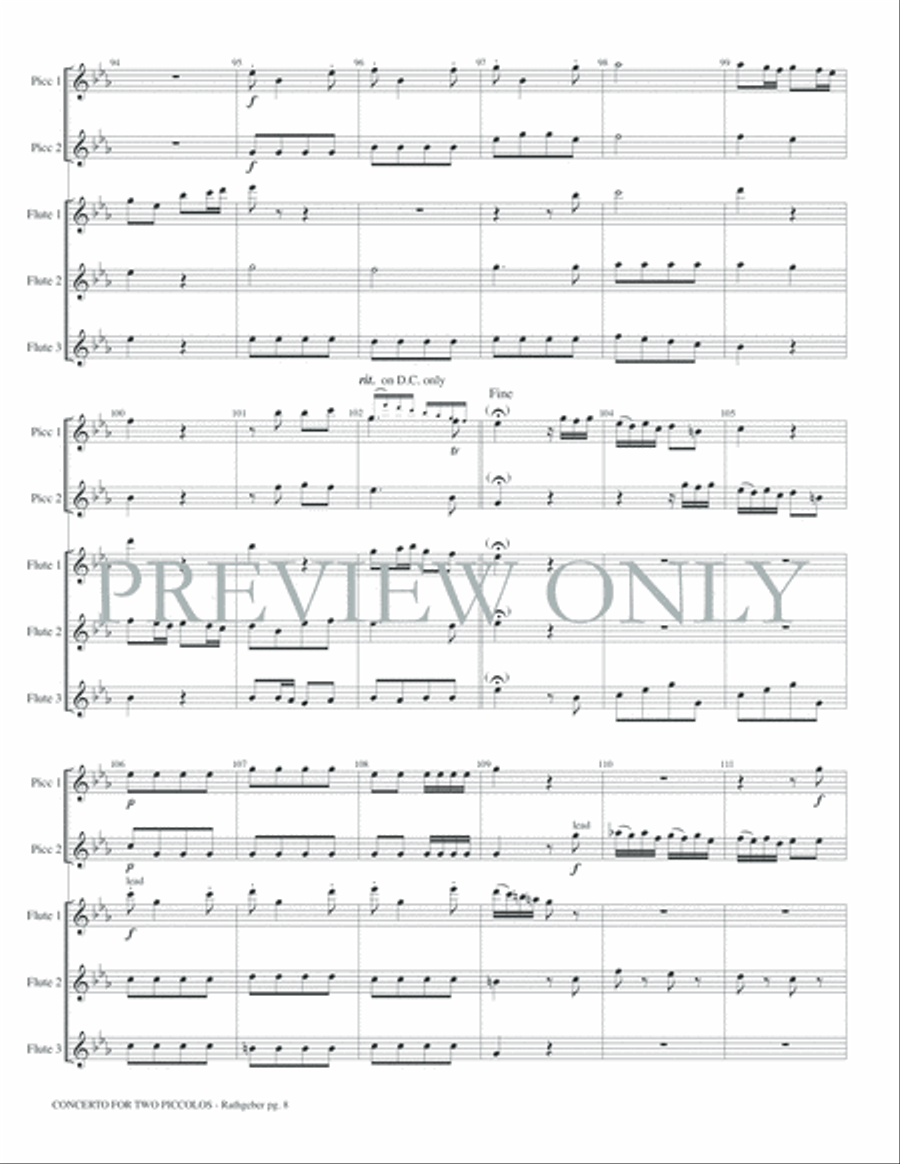 Concerto for Two Piccolos Op. 6 Small Ensemble scores gallery preview page 10