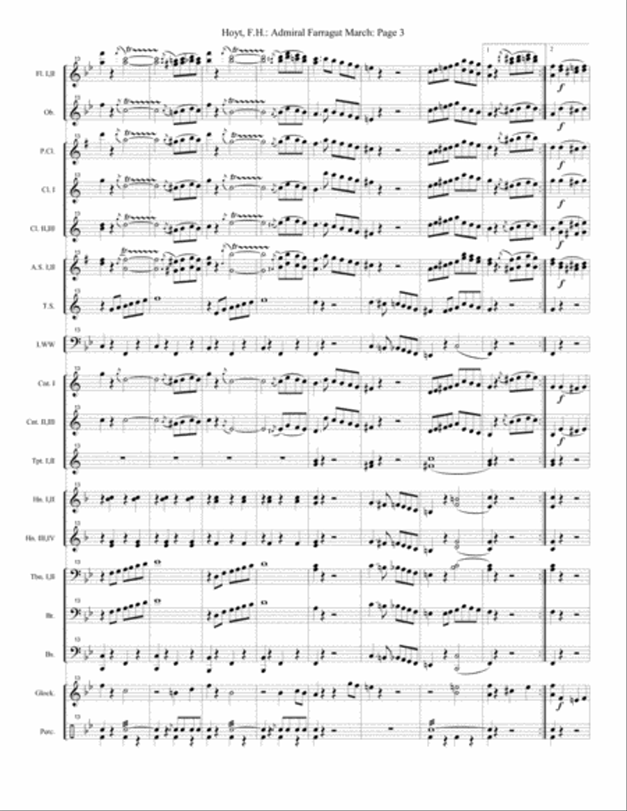 Admiral Farragut March Concert Band scores gallery preview page 3