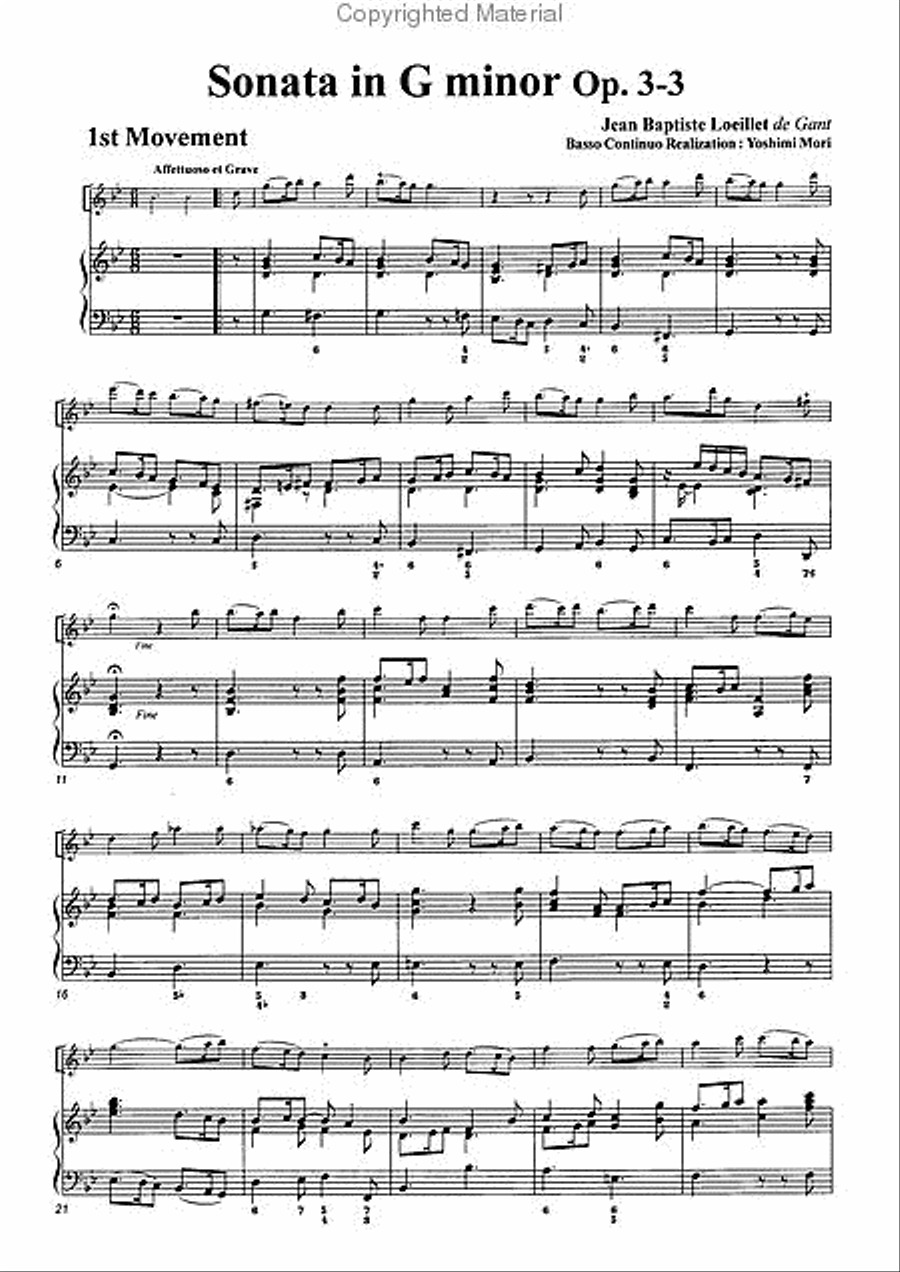 Sonata in G minor, Op. 3-3 Alto Recorder scores gallery preview page 3