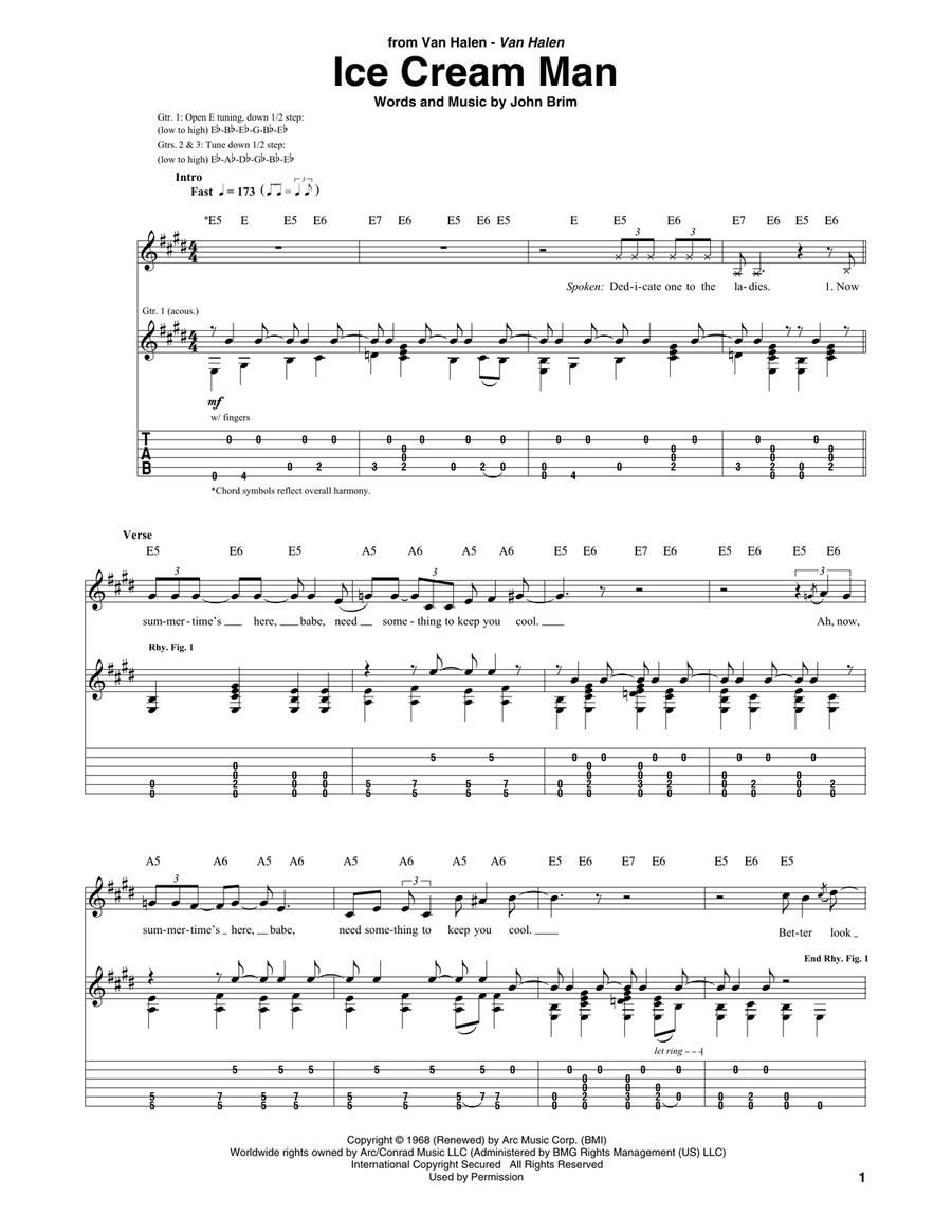 Ice Cream Man Acoustic Guitar scores gallery preview page 1
