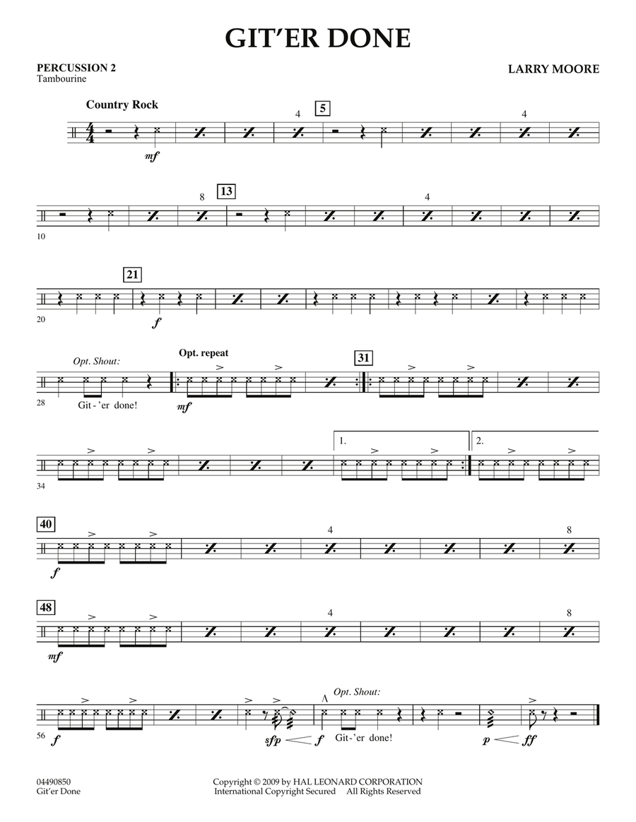 Git'er Done - Percussion 2 Orchestra scores gallery preview page 1