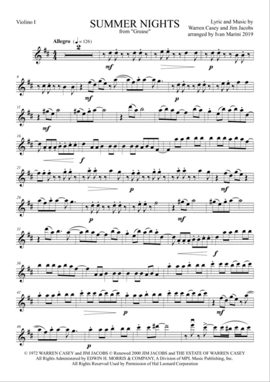 Summer Nights String Quartet scores gallery preview page 6