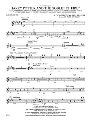 Harry Potter and the Goblet of Fire,™ Concert Suite from: 1st B-flat Clarinet