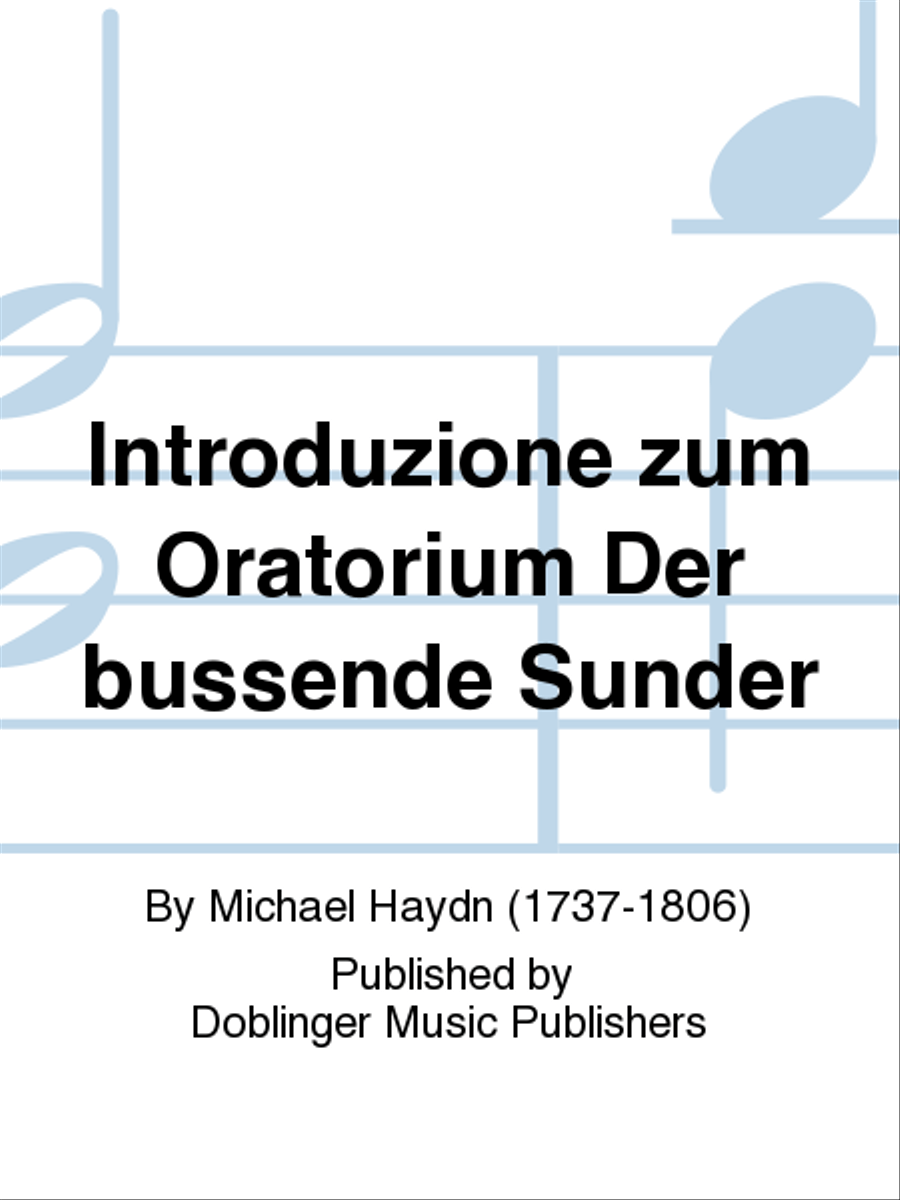 Introduzione zum Oratorium Der bussende Sunder