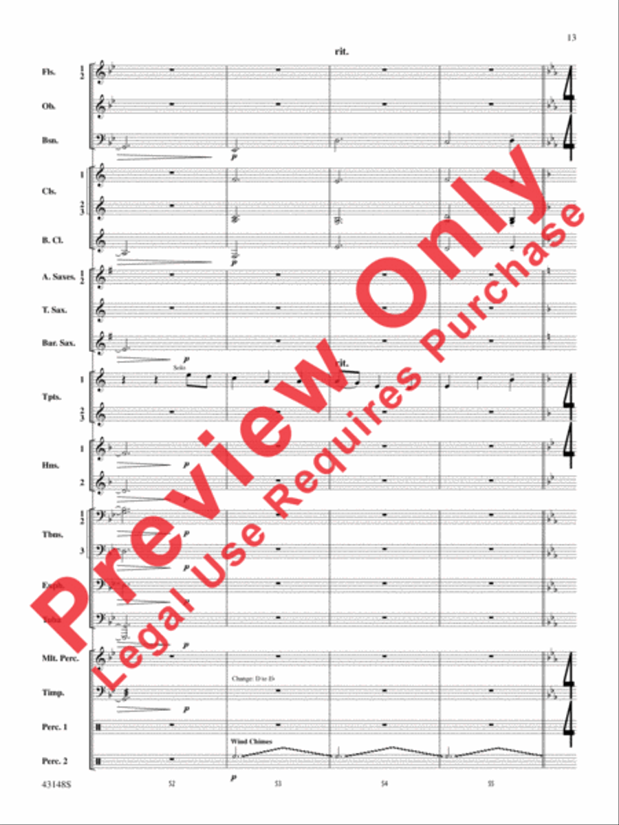 Of Sea and Song Concert Band scores gallery preview page 14