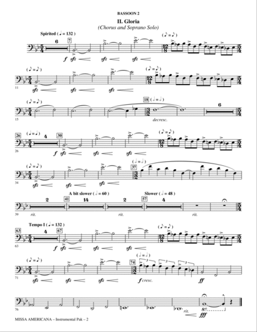 Missa Americana - Bassoon 2 Choir scores gallery preview page 2