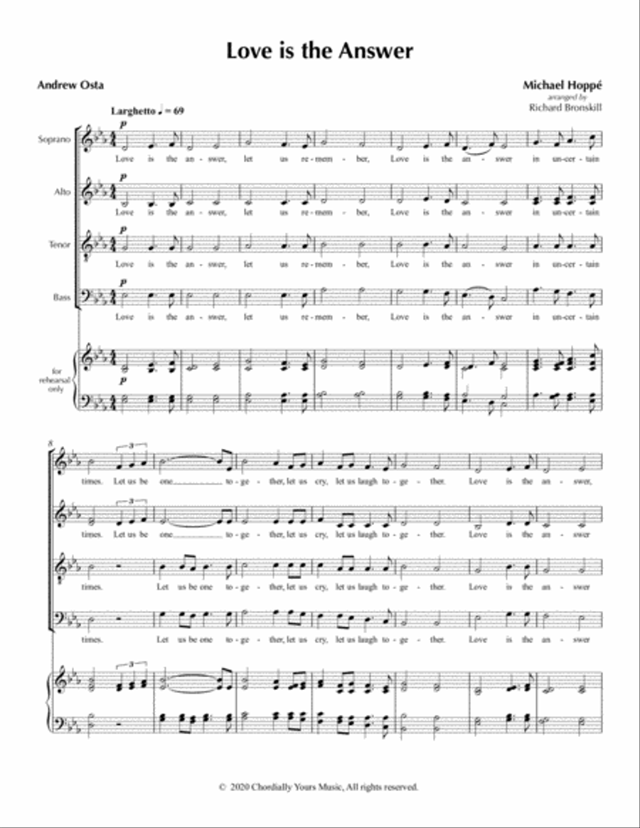 Love is the Answer Love is the Answer 4-Part scores gallery preview page 1