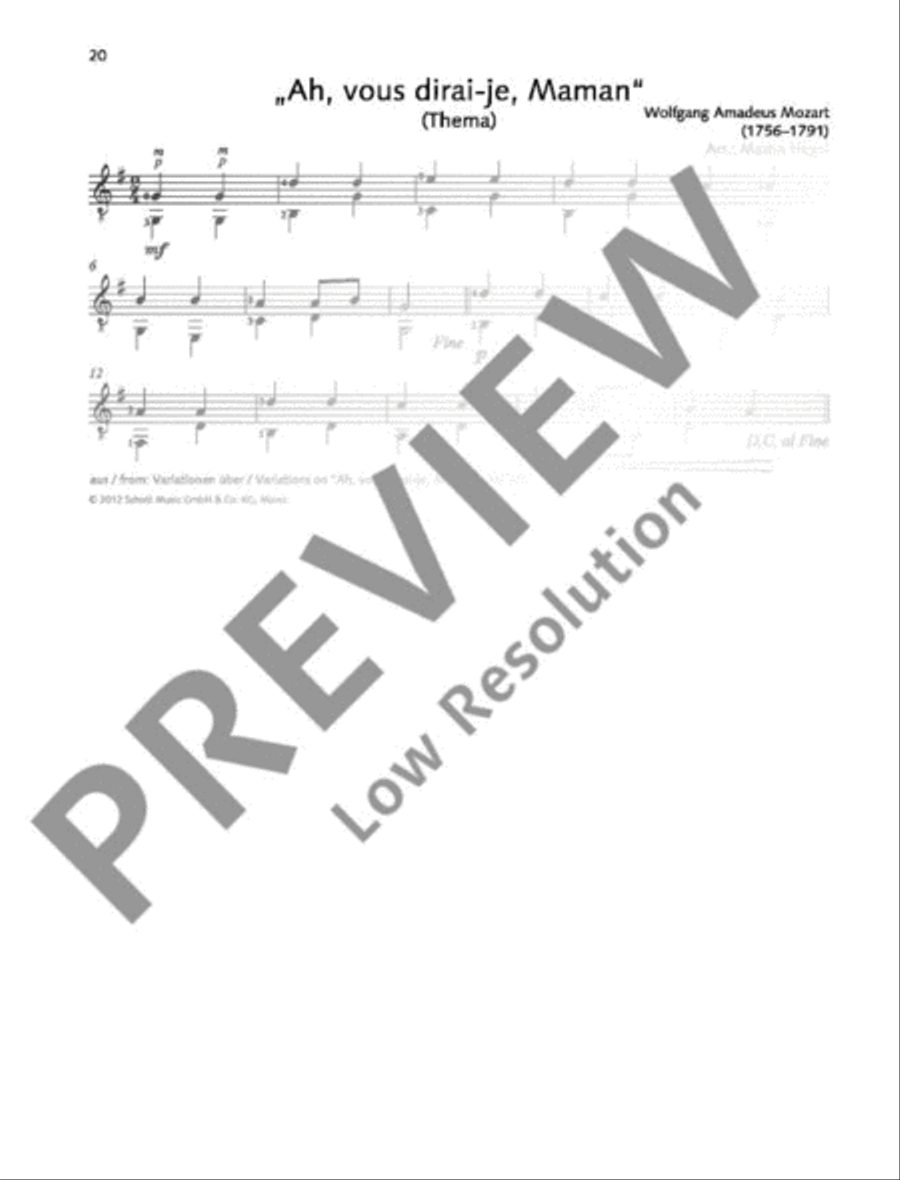 „Ah, vous dirai-je, Maman Classical Guitar scores gallery preview page 2