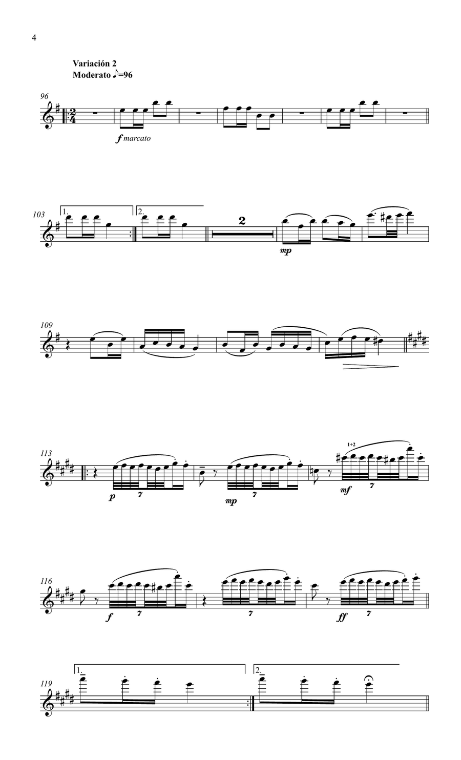 Schubert Intro & Variations for flute & piano Flute Solo scores gallery preview page 5