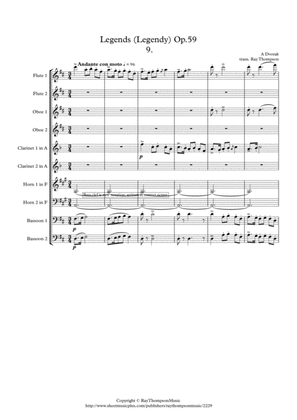 Book cover for Dvorak: Legends Op.59 Mvt.9 in D - wind dectet