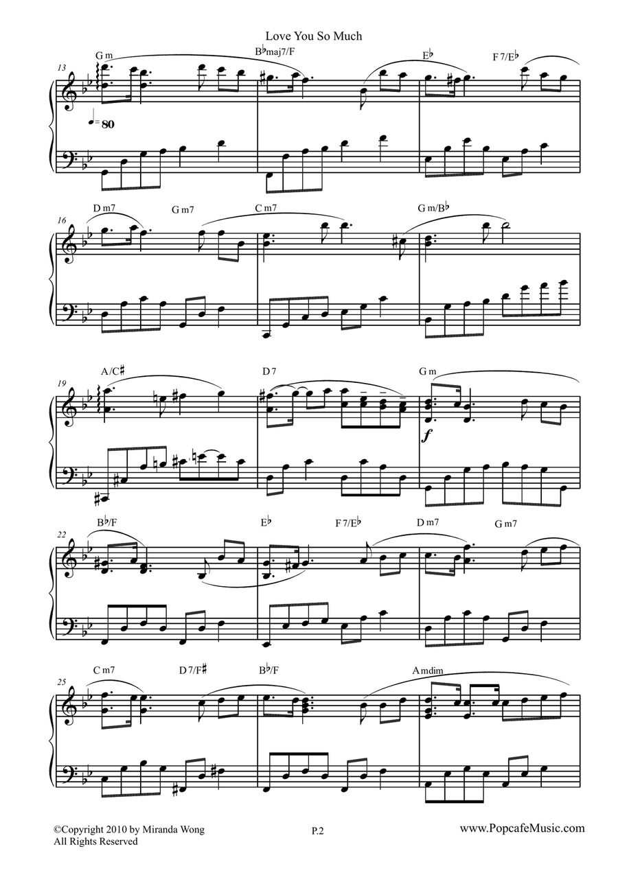 Love You So Much - Beautiful Piano Music (With Chords) Piano Solo scores gallery preview page 3