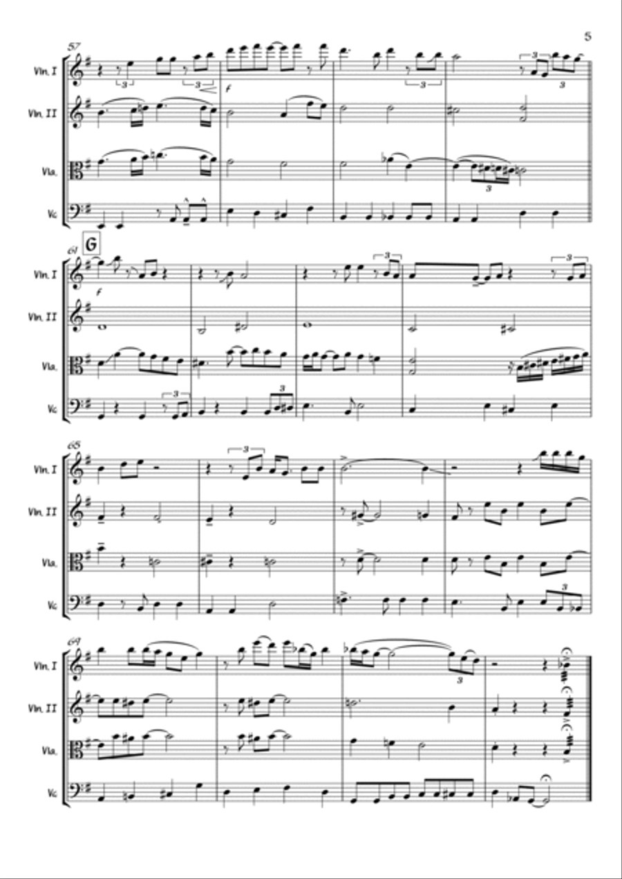 Georgia On My Mind String Quartet scores gallery preview page 5