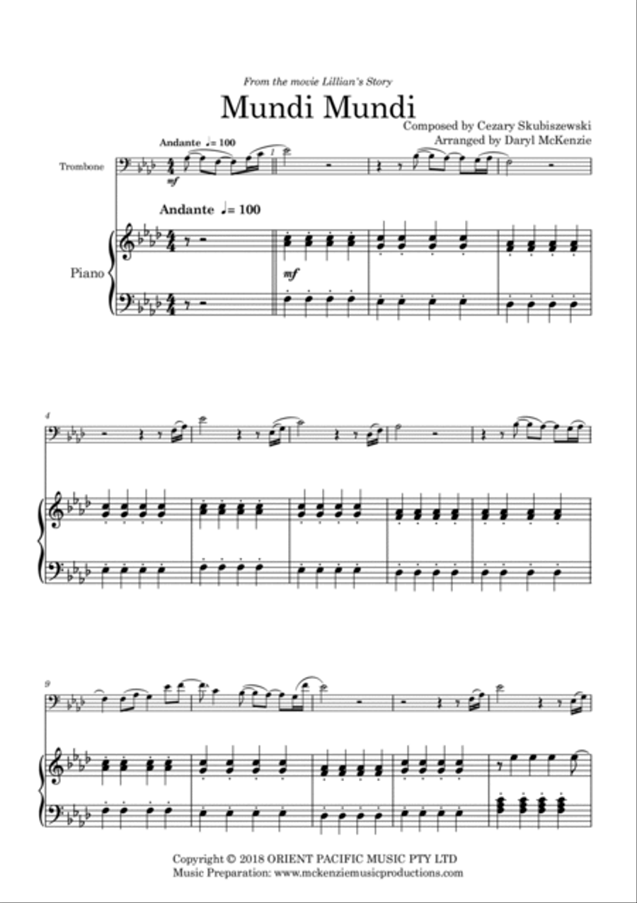 Mundi Mundi Piano scores gallery preview page 2