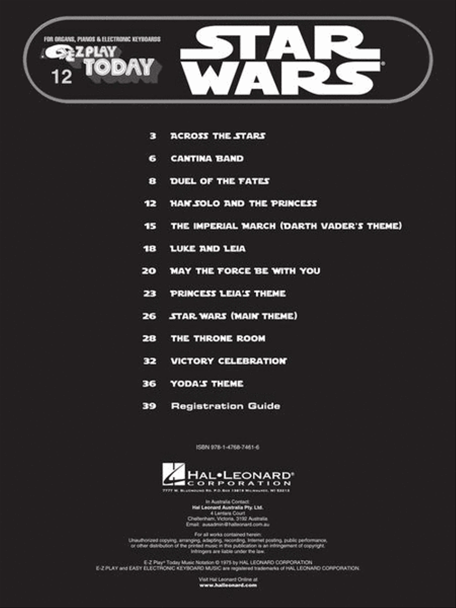 Star Wars Electronic Keyboard scores gallery preview page 4