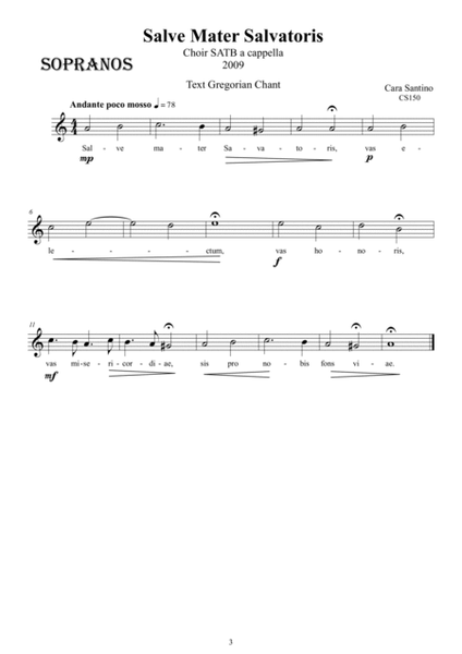Salve Mater Salvatoris - Choir SATB a cappella image number null