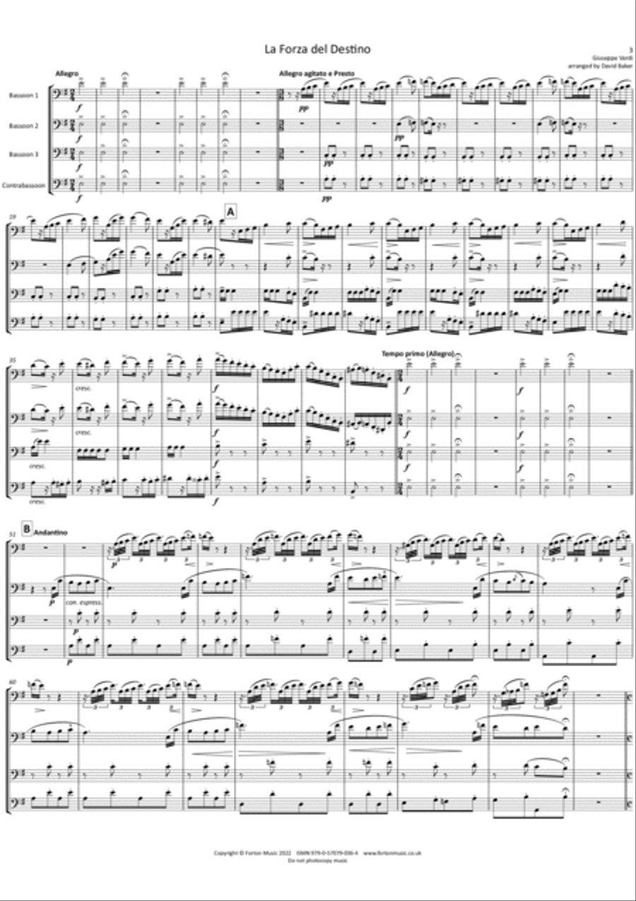 Overture to La Forza del Destino Bassoon scores gallery preview page 3