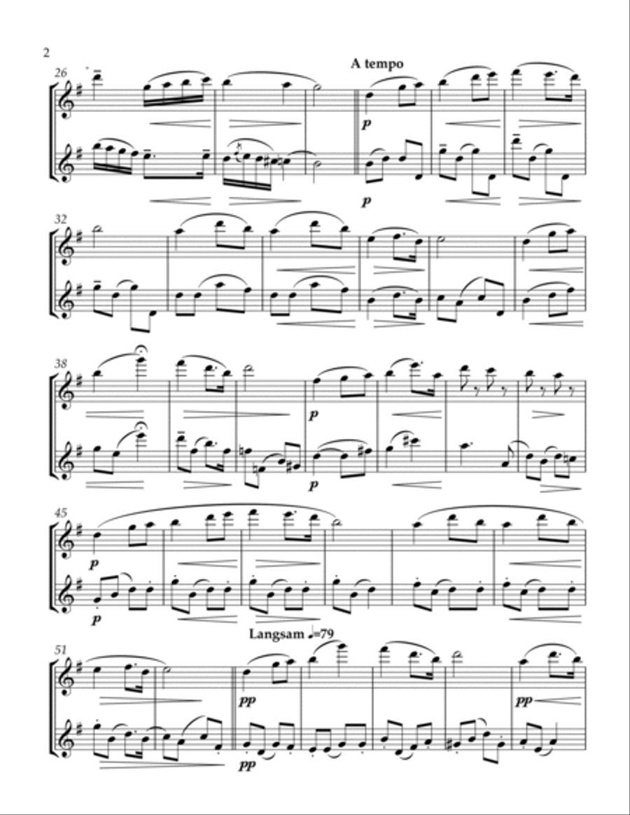 Vilja's song for 2 flutes Flute Duet scores gallery preview page 3