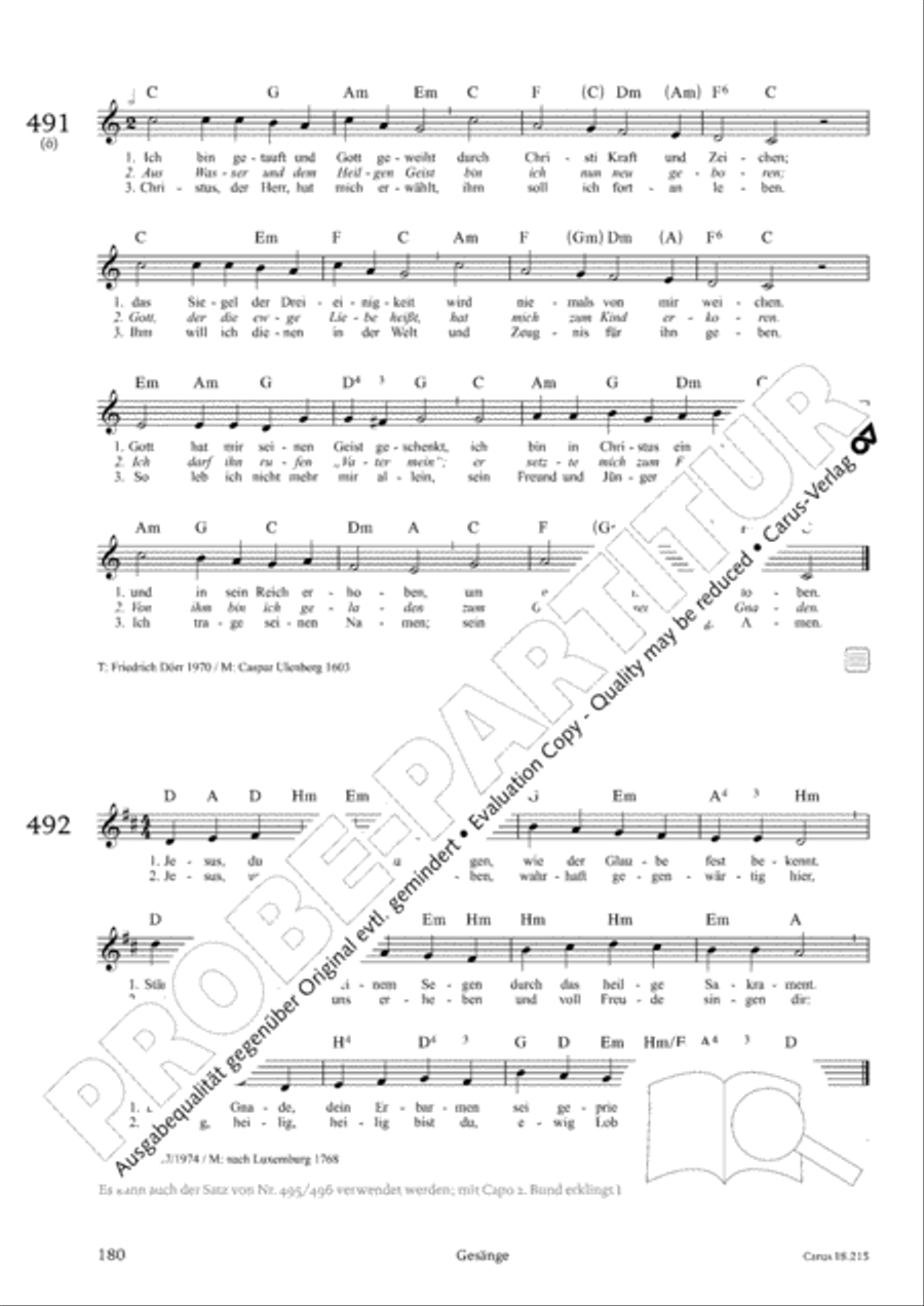 Gitarrenbuch zum Gotteslob Guitar scores gallery preview page 165