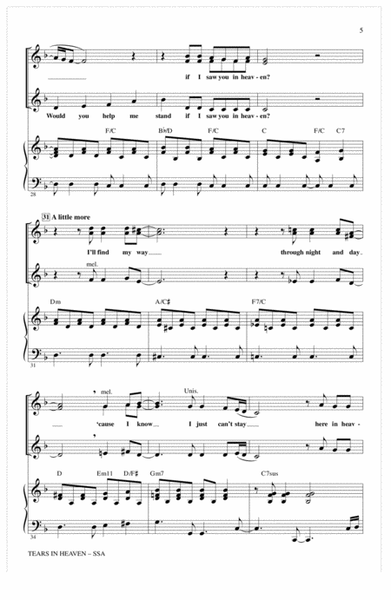 Tears In Heaven (arr. Roger Emerson) sheet music for choir (SSA: soprano,  alto)