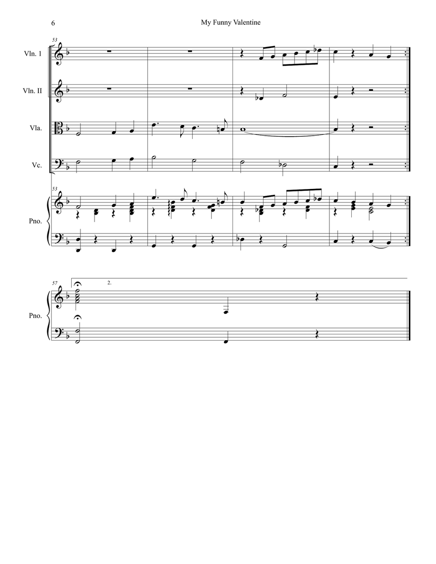 My Funny Valentine Piano Quintet scores gallery preview page 6