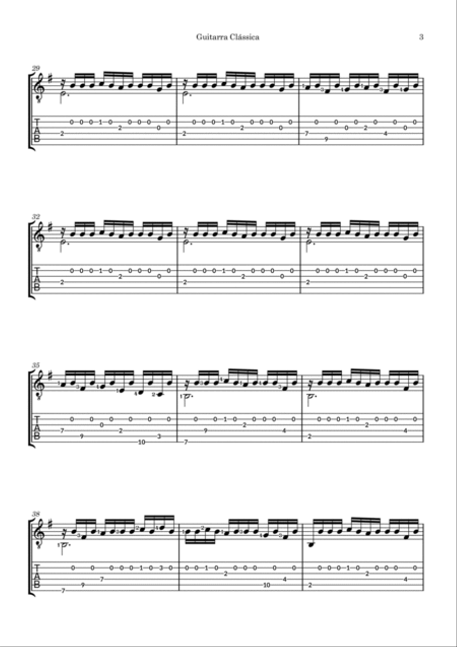 Asturias (Visitando as Asturias) - Isaac Albeniz for guitar with Tabs Classical Guitar scores gallery preview page 3