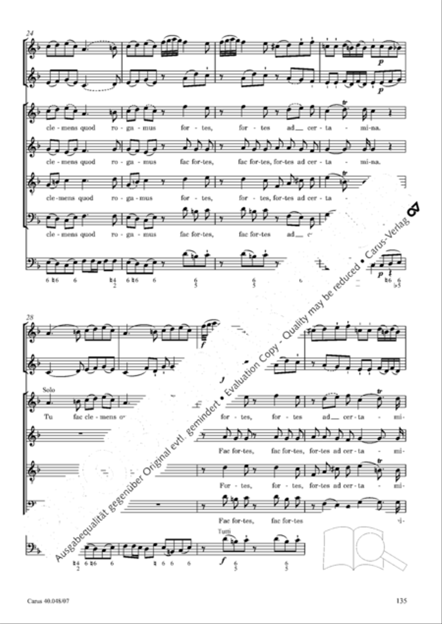 Regina coeli in B-Flat Major, K. 127 4-Part scores gallery preview page 136