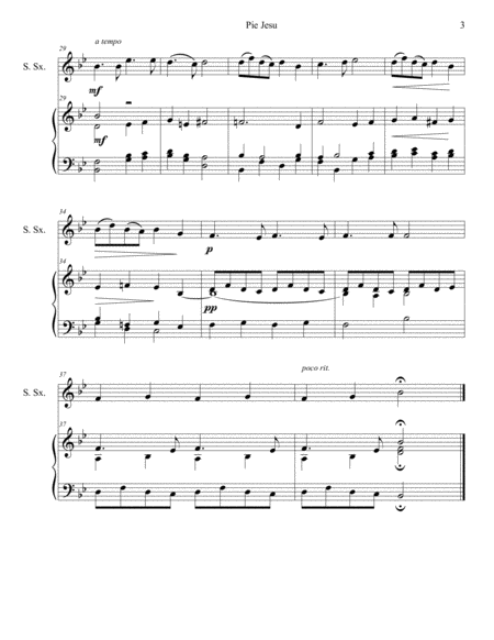 Pie Jesu, #4 from Requiem, Opus 48 for Soprano Saxophone and Keyboard image number null