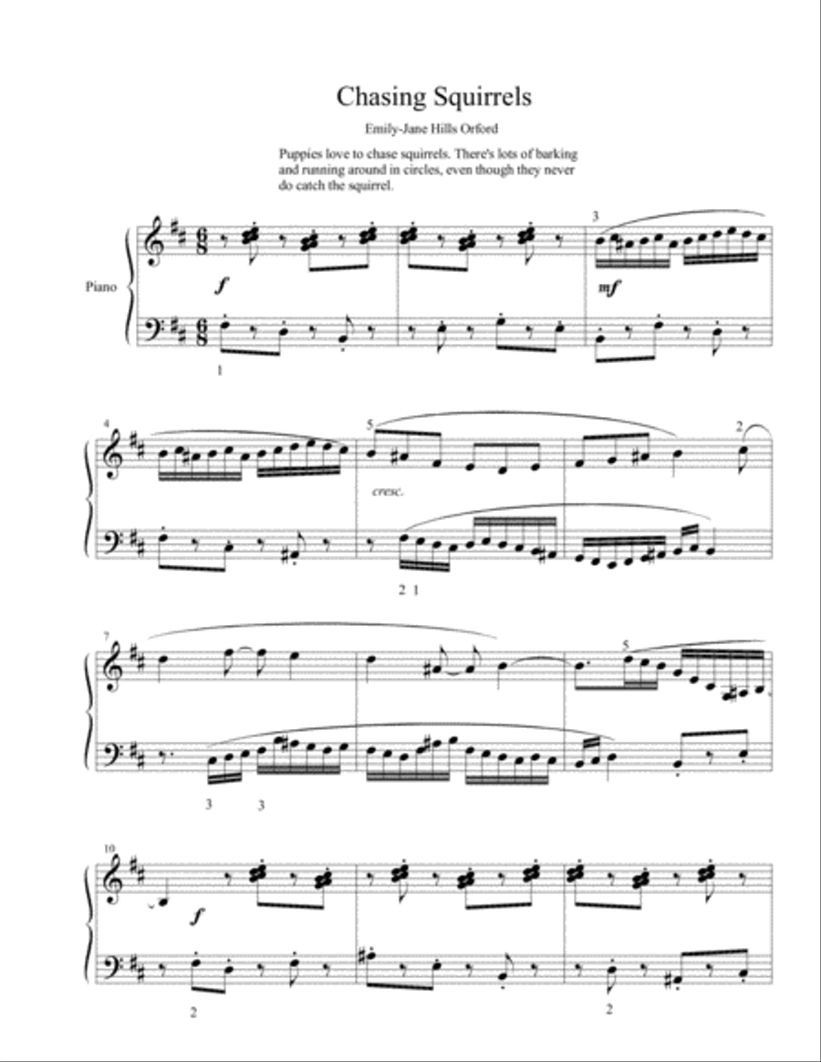Chasing Squirrels Chasing Squirrels Piano Solo scores gallery preview page 1