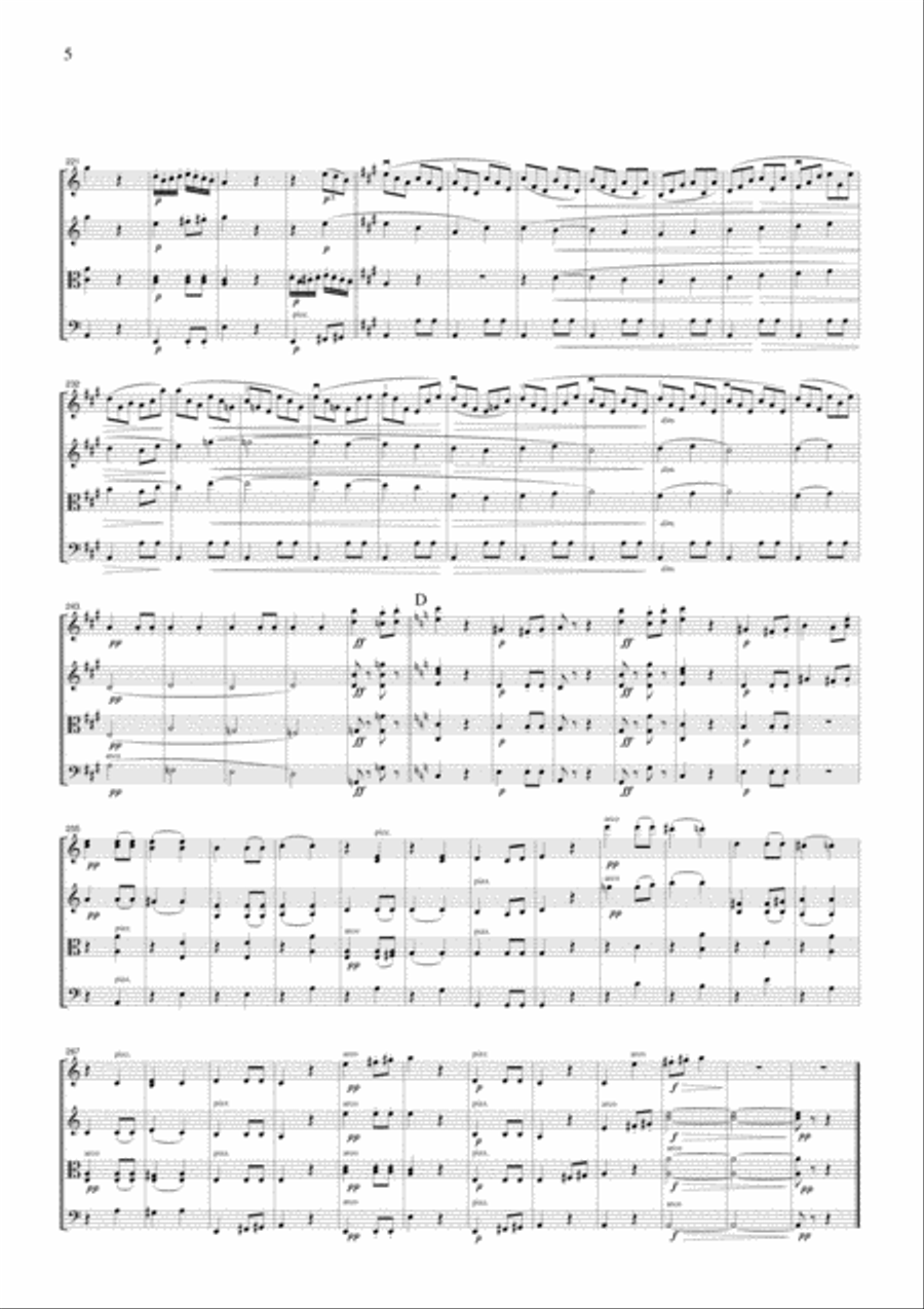 Beethoven Symphony No.7, 2nd mvt., for string quartet, CB003 String Quartet scores gallery preview page 5