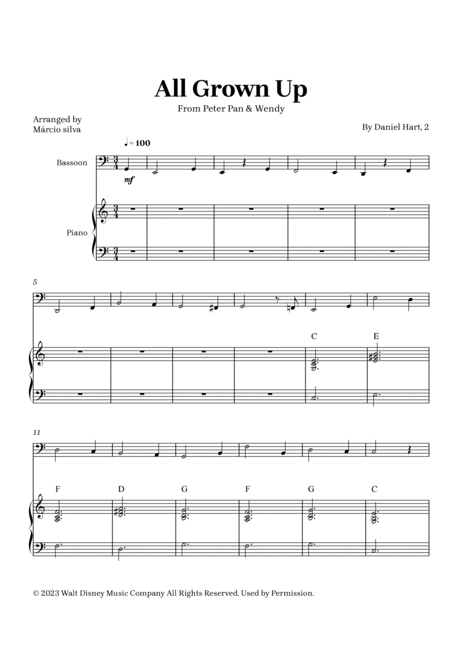 All Grown Up Bassoon scores gallery preview page 1