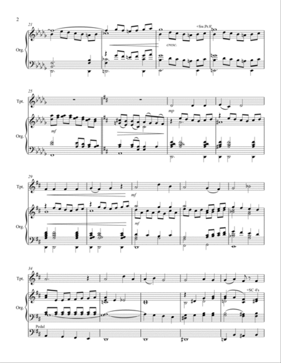 Fairest Lord Jesus – One Trumpet and Organ Fairest Lord Jesus – One Trumpet and Organ Trumpet Duet scores gallery preview page 3