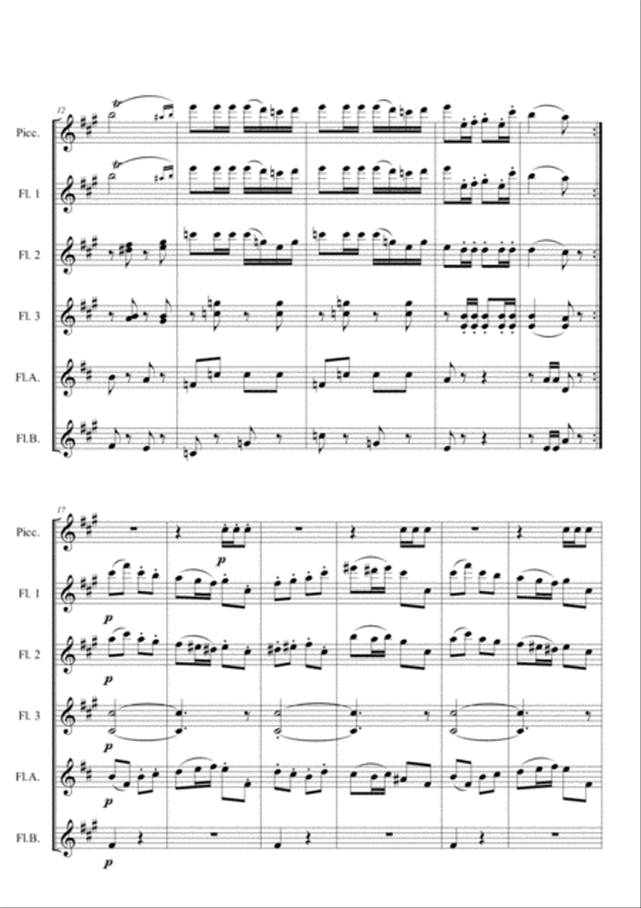 CARMEN PRELUDE for flute choir Flute Choir scores gallery preview page 2