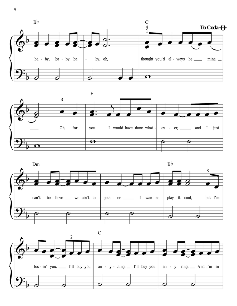 Baby Baby Easy Piano scores gallery preview page 4