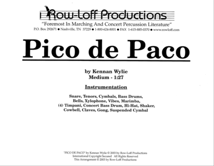 Pico De Paco w/Tutor Tracks Percussion Ensemble scores gallery preview page 2