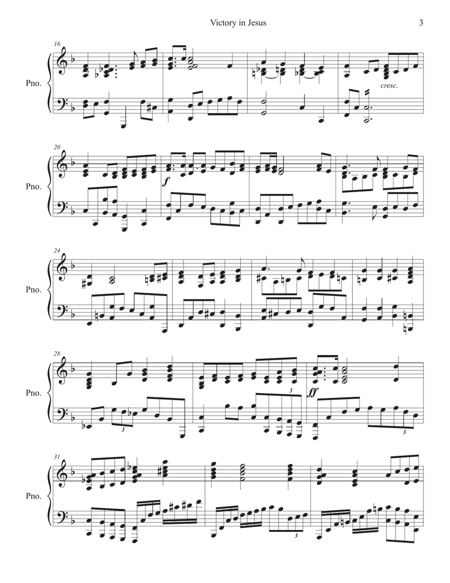 Victory in Jesus Concert Piano Solo (advanced) Piano Solo scores gallery preview page 3