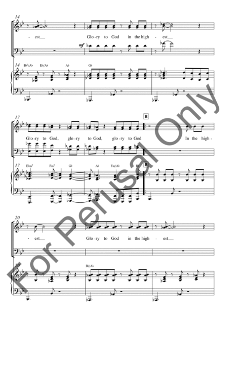 Glory to God in the Highest (Choral Score) 4-Part scores gallery preview page 3