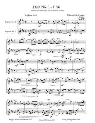 WF Bach: Duet No. 3 for Soprano Sax Duo