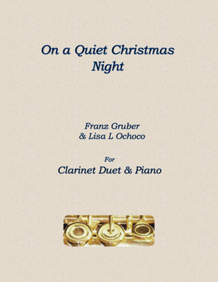 Book cover for On a Quiet Christmas Night for Clarinet Duet and piano